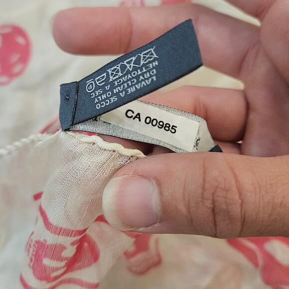 Alexander McQueen Classic Skull Foulard Womens One Size Ivory Pink Silk Scarf - Picture 9 of 12